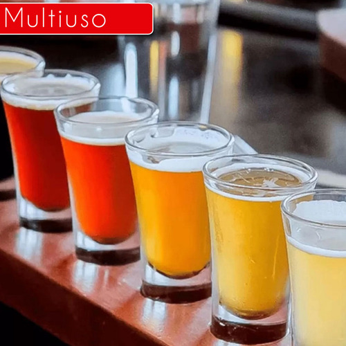 6 Copos Shot Dose Vidro Cachaça Vodka - Rei Dos Termicos