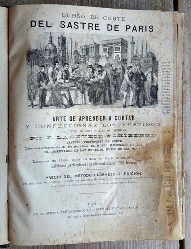 Curso De Corte Del Sastre De París. F Ladeveze 1889 7pl 0592