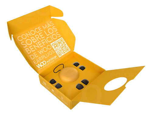 Tapones De Oido Woo Earplugs -20 Db + Colgante Magnético Negro