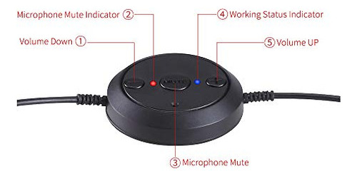 Auriculares Usb Con Micrófono De Cancelación De Ruido Y
