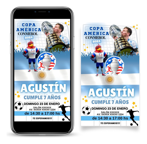  Tarjeta Digital Invitación De Cumpleaños Copa America 2024