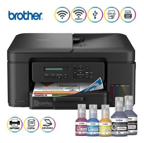 Impresora Brother Dcp-t530dw Multifuncional Wifi Escáner