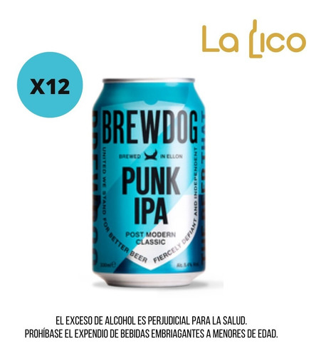 Cerveza Brewdog Punk Ipa 330ml Lata X 12 