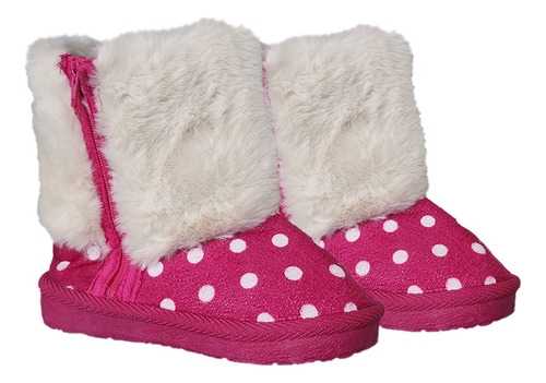 Botines Invierno Con Chiporro Niña Puntos Fucsia - 7238