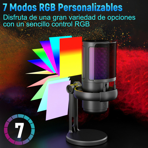 New Microfono Condensador Rgb Microfono Gamer For Podcast Y
