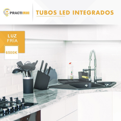 Imagen 3 de 6 de Listón Tubo Led Bajo Alacena 120 Cm Integrado Con Tecla 18w