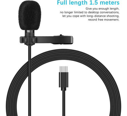 Usb Tipo C Micrófono De Solapa Lavalier Dac Chip Micrã...