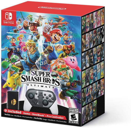 Smash Bros Bundle - Jogo, Pro Controller E Steelbook