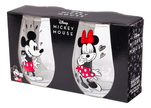 Juego De 2 Vasos Sin Tallo Disney Mickey Y Minnie 590 Ml