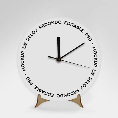 Mockup Reloj Redondo De Pie Editable Photoshop Sublimación