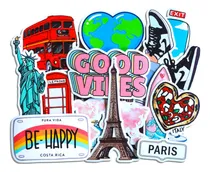 Comprar Stickers Calcos Viajes Viajeros Vinilo Resistentes Pack X33