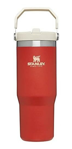 Vaso De Acero Inoxidable 887ml Con Pajita Rojo