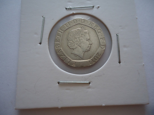 Moeda 20 Cents Twenty Pence Libra 2011 Inglaterra Elizabeht