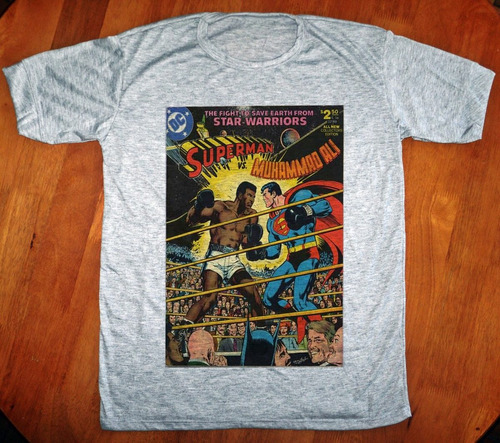 Remera Superman -  Muhammad Ali - Comic - Boxeo - Mundo Absu