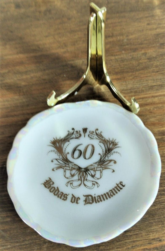 Imagem 2 de 4 de Kit Lembrancinha 5 Pratinhos Bodas Diamante 60 Anos 2 Linha
