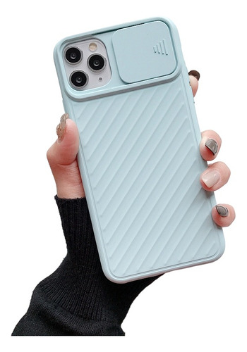 Funda Protector Deslizante Azul Para iPhone 11 Pro Max + Kit