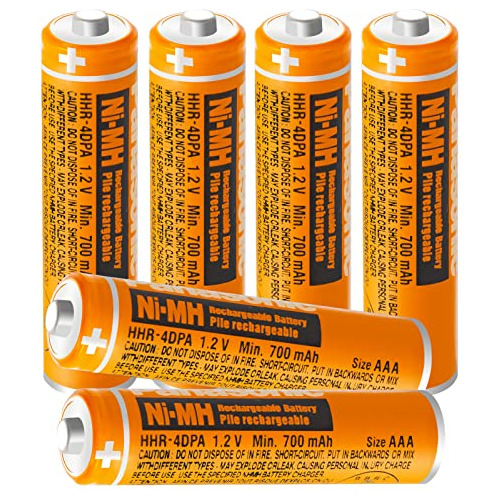 Paquete De 6 Baterías Recargables Aaa De 700 Mah 1,2 V...