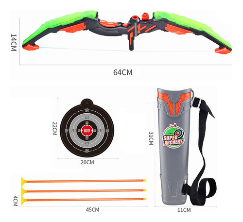 New Arco Y Flecha Juguetes Juego De Verde Consigue 8 Flechas