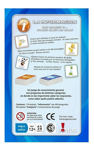 Imagen 2 de 5 de Juego De Mesa Bontus La Información 602