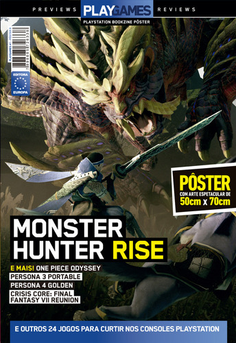 Superpôster Playgames - Monster Hunter Rise, De Editora Europa. Editorial Europa, Capa Mole Em Português