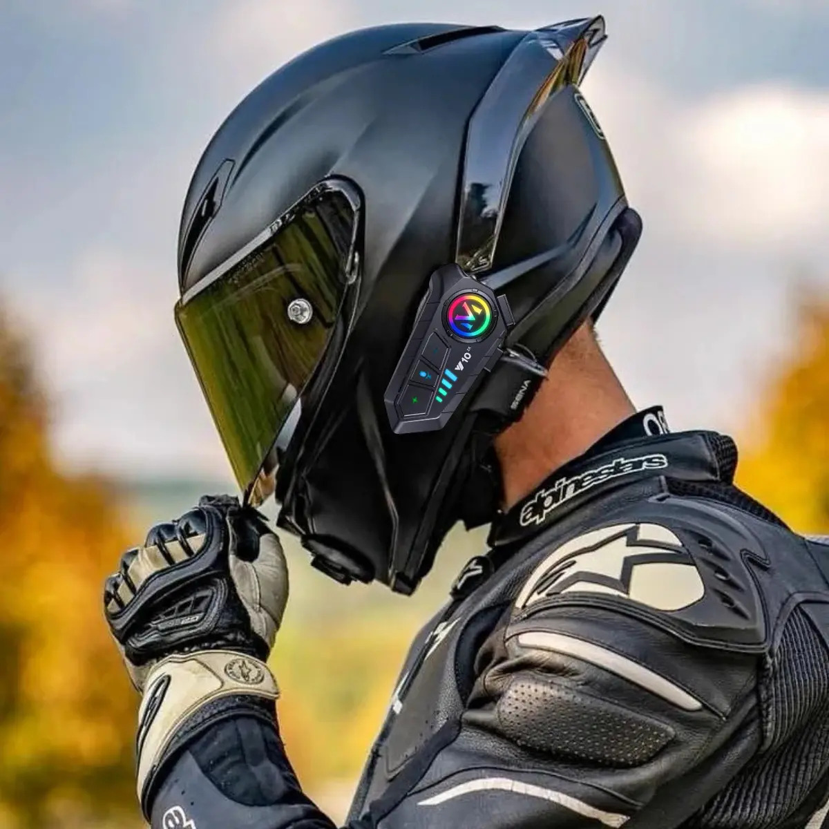 Fone Bluetooth Capacete Moto Comunicador 5.3 IPX67 Cancela Ruído