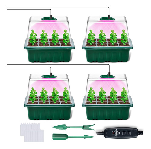 Bandeja De Inicio De Semillas Con Luz De Crecimiento, Paquet