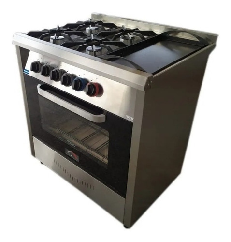 Imagen 3 de 4 de Cocina Industrial Speed 4 Hornallas Y Plancha 81 Cm Visor