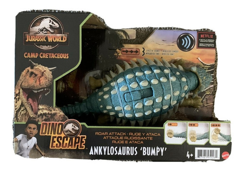 Imagen 1 de 4 de Jurassic World Ankylosaurus Bumpy Ankylosaurio Ruge Y Ataca 