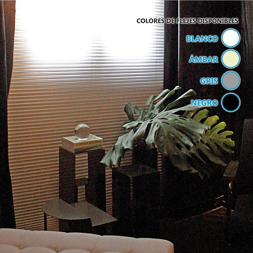 Cortina Palmer Veneciana De Aluminio 100x120 Cm 4 Colores Ámbar