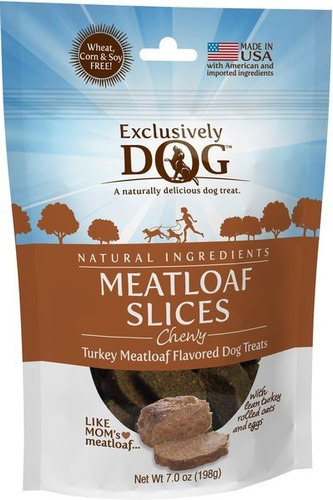 Exclusively Dog  Turkey Meatloaf Slices Dog Treats, 7-oz Bag