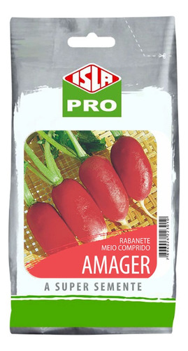 6.500 Sementes Rabanete Vermelho Meio-comprido Amager 50g