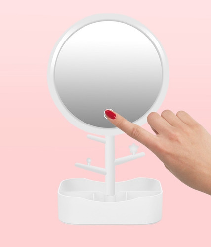 Imagen 3 de 8 de Espejo Para Maquillaje Tocador Con 3 Luz Led Recargable Usb