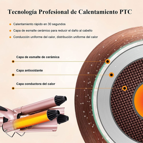 Rizador De Cabello, Rizador De Pelo Profesional Con 3
