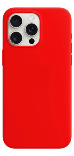 Protector Para iPhone 15 Pro Silicone Case Rojo