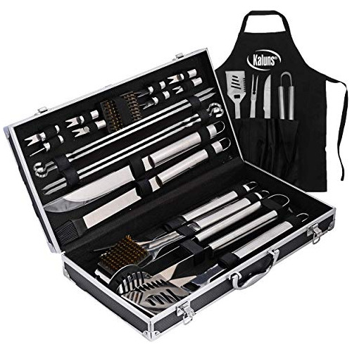 Kit Parrillero De Lujo De Acero Inoxidable Alta Calidad 21pz