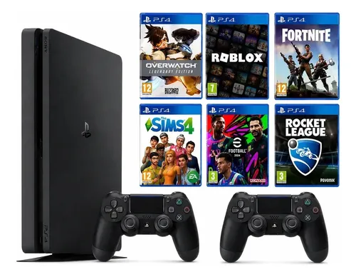 Sony Playstation4 Ps4 Slim 500gb Controles +6 Jogos Digitais
