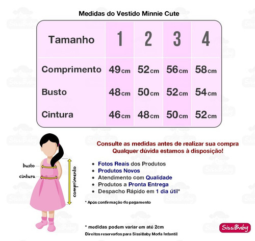 Imagem 2 de 7 de Vestido Infantil Minnie Vermelho Preto Baby Faixa Luva 1 A 4