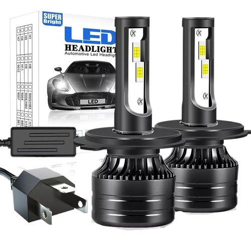 Kit De Faros Led H4 9003 Para Luz Alta Y Baja 3000lm Canbus