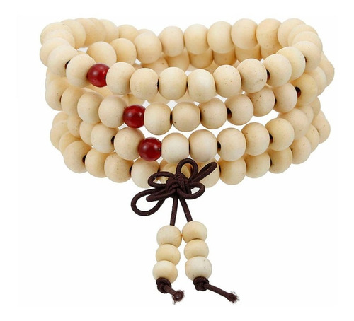 Pulsera Japa Mala Budista 108 Cuentas De Madera