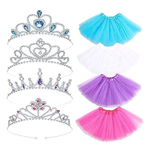 8 Piezas Princesa Tutu Crown Dress Up Accesorios De Ale...