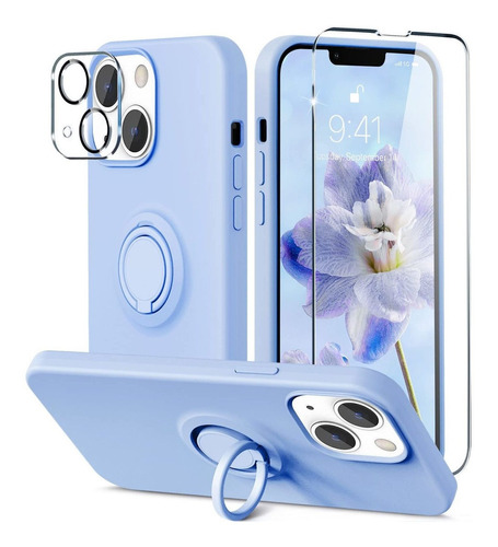 Rqq [5 En 1] Funda Diseñada Para iPhone 13, Con 2 Protectore