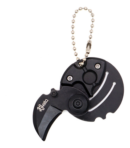 Mini Faca Canivete De Bolso Sobrevivência Titanium Chaveiro Cor Preto