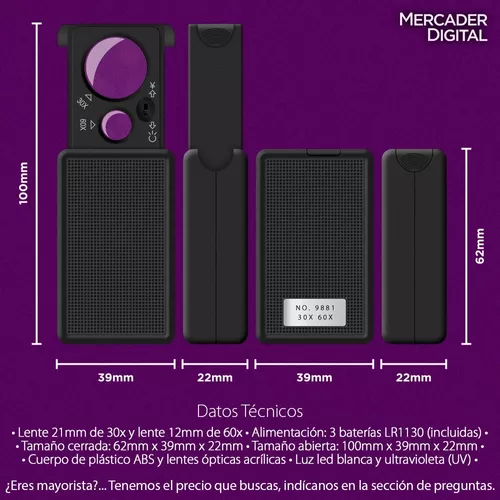 Market SV. Lupa de Aumento 30x y 60x