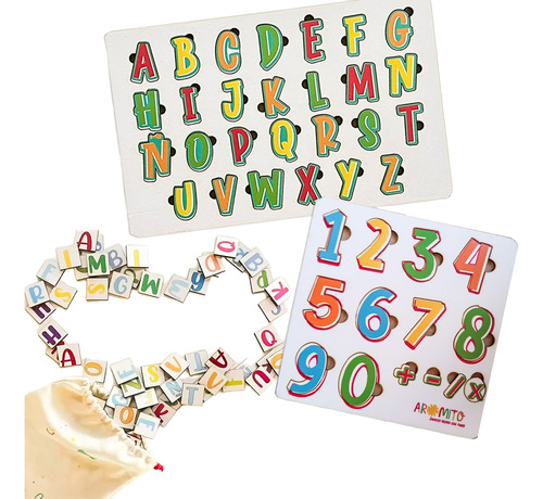 Didácticos - Letras - Números - Juego Madera - Abecedario Azul