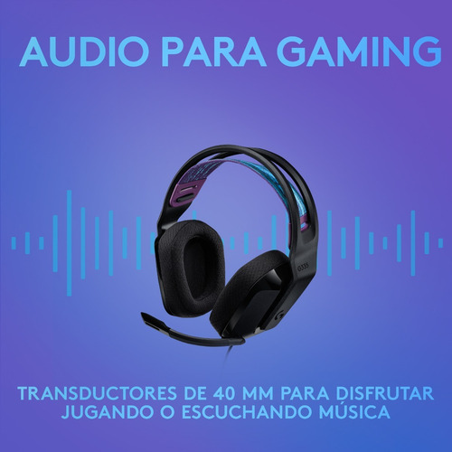 Imagen 6 de 9 de Audífonos gamer Logitech G Series G335 981-000977 negro