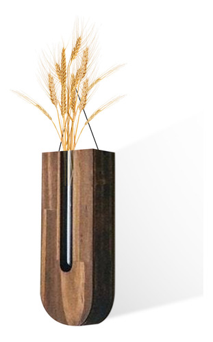 Jarrón De Madera Para Decoración De Pared, Negro