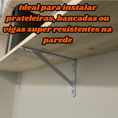 Kit 2 Mão Francesa Suporte Ferro Reforçado Prateleira 20cm