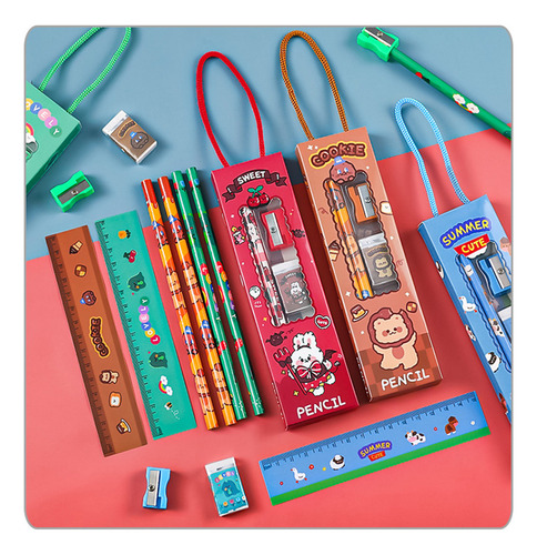 Juego De 5 Unidades, Juego De Lápices Navideños Con Dibujos