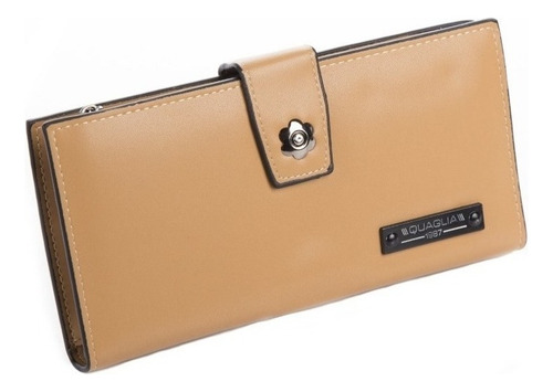 Billetera Mujer Peach Quaglia Color Suela Diseño de la tela Liso
