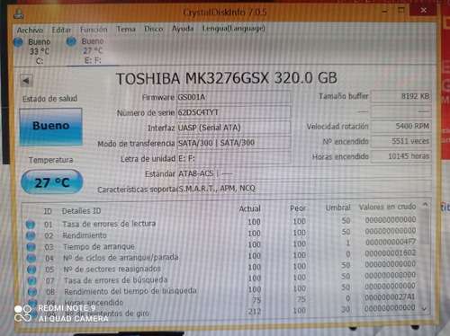 Disco Duro Toshiba De 320 Gb Funcional